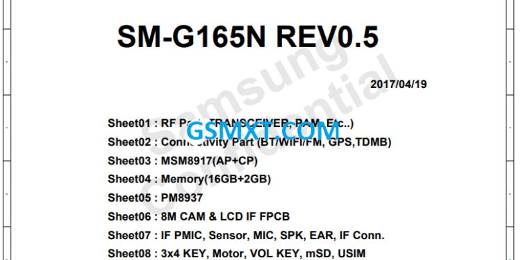 Samsung Galaxy Folder2 SM-G165N Schematic file main board