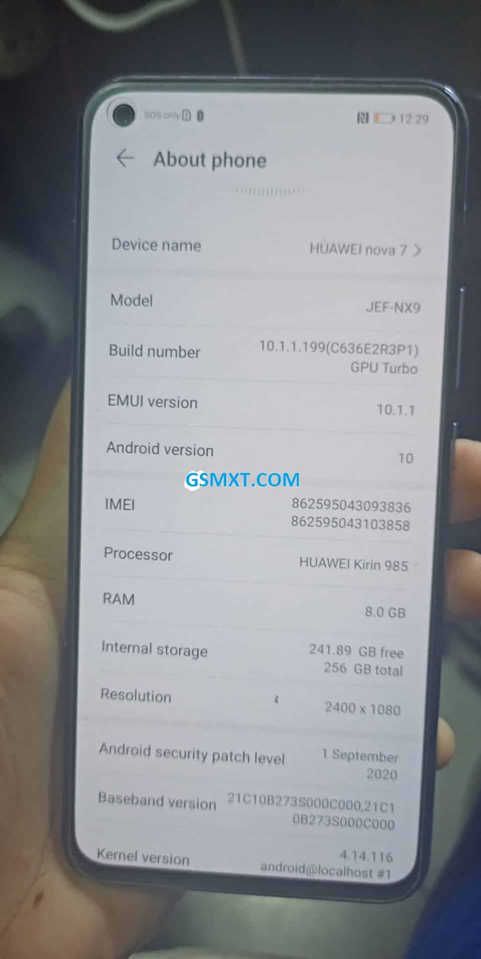 Huawei nova 7 5G Dual-SIM JEF-NX9 EMUI 11 (10.1) REMOVE HUAWEI ID Success