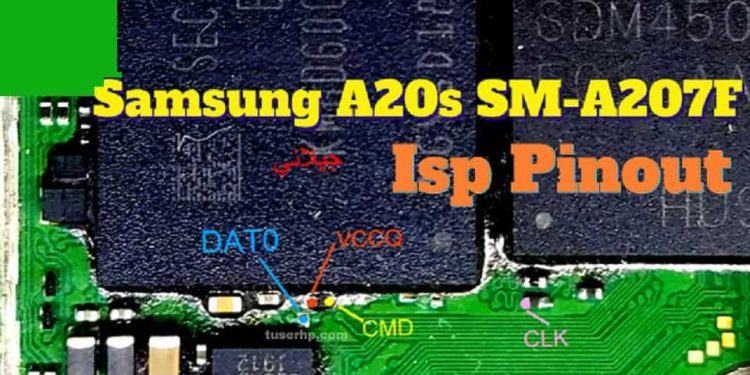 Samsung A20S SM-A207F Pinout eMMC (ISP)