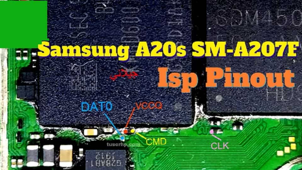 Samsung A20S SM-A207F Pinout eMMC (ISP)