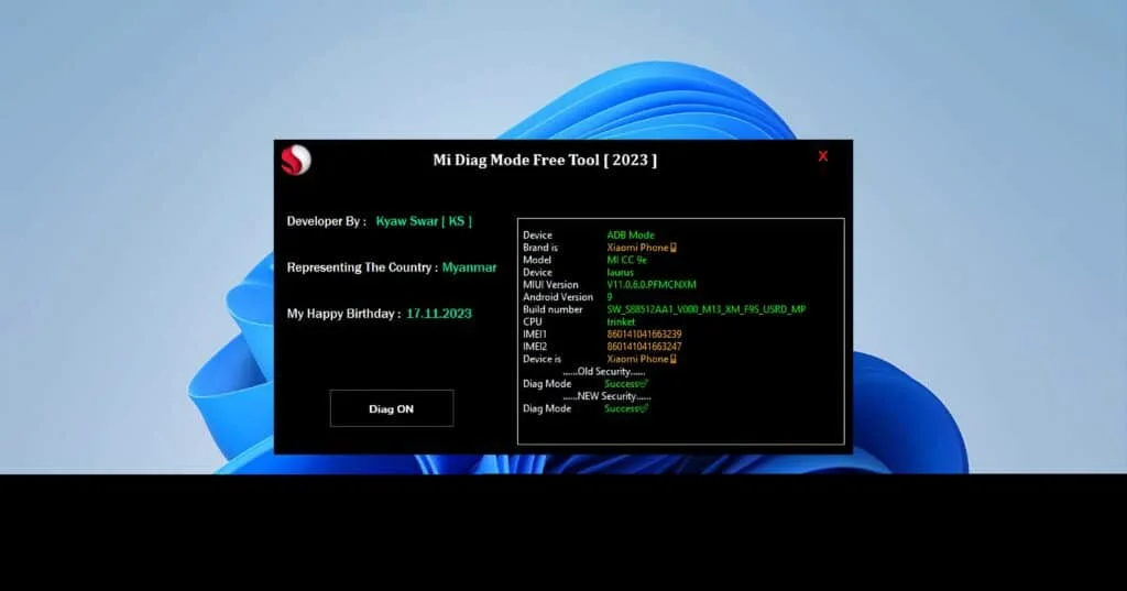 MI Diag Mode Free Tool 2023 Free Download Setup