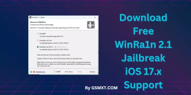 Download Free WinRa1n 2.1 Jailbreak iOS 17.x Support