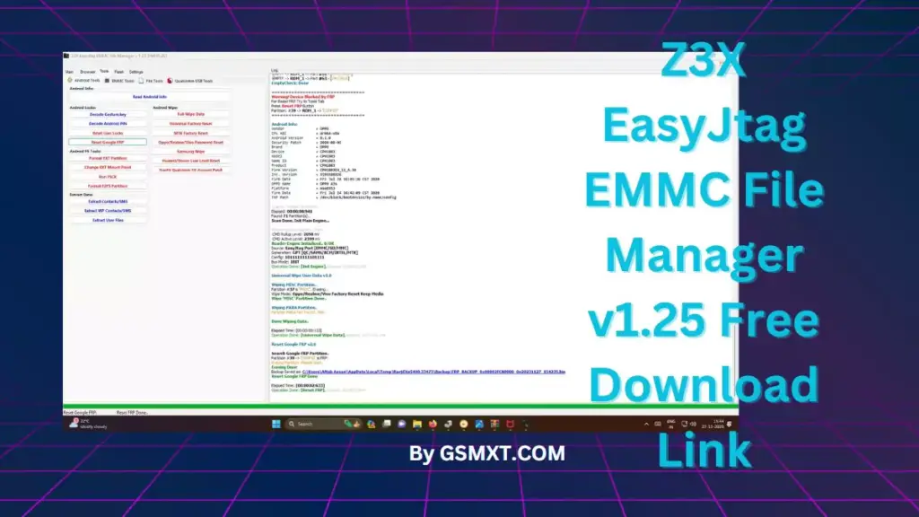 Z3X EasyJtag EMMC File Manager v1.25 Free Download Link